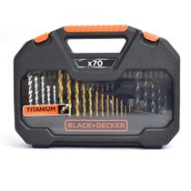 Kit de Brocas e Bits Furar e Parafusar 70 Peças Black+Decker - A7184-XJ