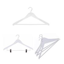 Kit de Cabides de Madeira Branco Vizapi: 3 com Barra para Calça, Terno e Tailleur