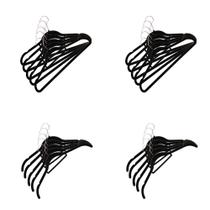 Kit de Cabides de Veludo Preto Vizapi: 10 para camisas e 10 com barra para calça