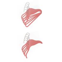 Kit de Cabides de Veludo Rosa Bebê Vizapi: 5 para camisas e 5 com barra para calça