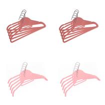 Kit de Cabides de Veludo Rosa Pale Vizapi: 10 para camisas e 10 com barra para calça