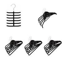 Kit de Cabides de Veludo Vizapi: 1 para gravatas, 5 para camisas e 15 para calças