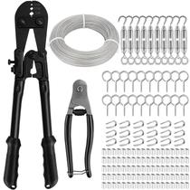 Kit de cabo de aço inoxidável TooTaci 1/8 de 200 pés com ferramenta Kit de cabo de aço inoxidável TooTaci 1/8 de 200 pés com ferramenta