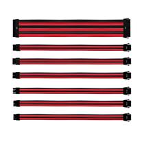 Kit De Cabo De Extensão Sleeved Psu 30 Cm Com Capa De Pvc Cooler Master - Vermelho E Preto - Cma-nest16rdbk1-gl