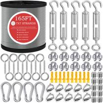 Kit de cabos de aço GZFTMKOBNS 50m com tensor M5 e cabo de 1,5 mm