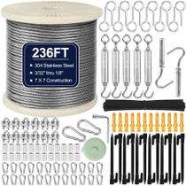 Kit de cabos de aço inoxidável phepetroll 1/8 236FT com M5