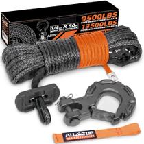 Kit de cabos de corda de guincho ALL-TOP 1/4 x 50 pés 4,8 mm 4300 kg Kit de cabos de corda de guincho ALL-TOP 1/4 x 50 pés 4,8 mm 4300 kg