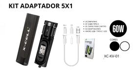 Kit de Cabos e Suporte para Celular e Tablet Multi Adaptadores 5x1 60W XC-KV-01 Kit de Cabos e Suporte para Celular e Tablet Multi Adaptadores 5x1 60W XC-KV-01