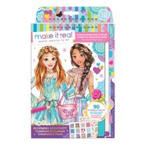 Kit de caderno de desenho de moda Make It Real Blooming Girls 6+