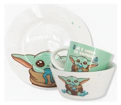 Kit De Café Da Manhã Com 3 Peças Baby Yoda Zona Criativa Kit De Café Da Manhã Com 3 Peças Baby Yoda Zona Criativa
