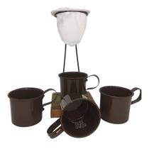 Kit de Café Egoista - Individual - 4 canecas Marrom - Demolição - feito a mão Kit de Café Egoista - Individual - 4 canecas Marrom - Demolição - feito a mão