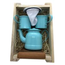 Kit de Café Individual - AZUL CLARO - Demolição com engradado