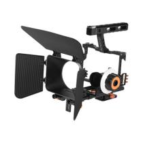 Kit De Cage Para Câmera Em Liga De Alumínio Com Matte Box E Alça De Foco Para Filmagem Com Câmera