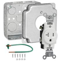 Kit de caixa de saída Airmont Products, caixa de metal de 4 x 4 polegadas, saídas de 20 A Kit de caixa de saída Airmont Products, caixa de metal de 4 x 4 polegadas, saídas de 20 A