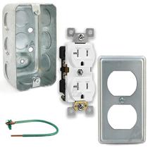 Kit de Caixa de Tomada Airmont 4x2" Resistente a Violações 20A Kit de Caixa de Tomada Airmont 4x2" Resistente a Violações 20A