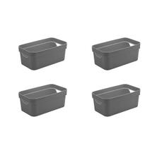Kit de caixa organizadora Ou 4 peças 5,3L Linha Cube Kit de caixa organizadora Ou 4 peças 5,3L Linha Cube