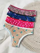 Kit de Calcinhas Algodão Tanga Estampada 100% Algodão Pepper 013 Kit de Calcinhas Algodão Tanga Estampada 100% Algodão Pepper 013