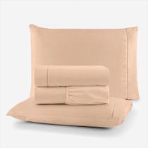 Kit de Cama Casal 400 Fios 4 Peças Ponto Palito Toque Macio Kit de Cama Casal 400 Fios 4 Peças Ponto Palito Toque Macio