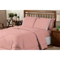 Kit de Cama Completo Casal Queen 6 Peças Com Cobertor e Lençol