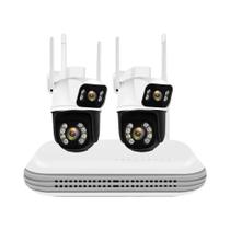 Kit De Câmera Wi-fi Ptz De 8mp, Lente Dupla, Visão Noturna, Sistema Cctv Sem Fio Para Casa