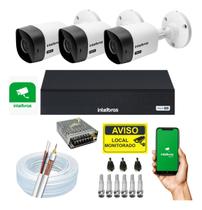 Kit de Câmeras de Segurança Intelbras Completo 3 Câmeras Bullet e DVR 4 Canais