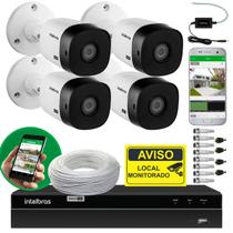 Kit de Câmeras de Segurança Intelbras Completo DVR 4 Canais 4 Câmeras HD e Acesso Remoto Kit de Câmeras de Segurança Intelbras Completo DVR 4 Canais 4 Câmeras HD e Acesso Remoto