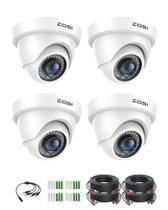 Kit de câmeras de segurança ZOSI 2.0MP HD 1080P, pacote com 4 unidades com visão noturna de 80 pés Kit de câmeras de segurança ZOSI 2.0MP HD 1080P, pacote com 4 unidades com visão noturna de 80 pés