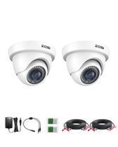 Kit de câmeras de segurança ZOSI 2Pack 2.0MP HD 1080P com visão noturna de 80 pés
