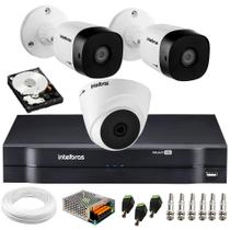 Kit De Câmeras Intelbras Com 2 Bullet Externas e 1 Dome Interna DVR Híbrido MHDX C/Hd 250gb Kit De Câmeras Intelbras Com 2 Bullet Externas e 1 Dome Interna DVR Híbrido MHDX C/Hd 250gb