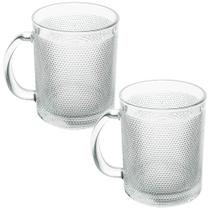 Kit de Canecas de Café de Vidro Bico de Jaca 280ml 2 Peças Seu Lar