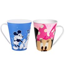 Kit de Canecas Infantil Mickey e Minnie Disney Suco Café Refri - Plasutil