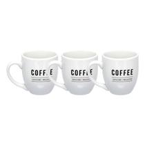 Kit De Canecas Para Café Com Leite Branca Porcelana Manhattan - 3 Peças Kit De Canecas Para Café Com Leite Branca Porcelana Manhattan - 3 Peças