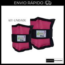 Kit de caneleira Rosa - 1 unidade: 2kg + 3kg - Academia - Pilates - Exercicios - exercício funcional