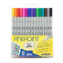 Kit de caneta Acrilex fine point 0.4mm com 12 cores Kit de caneta Acrilex fine point 0.4mm com 12 cores
