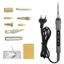 Kit De Caneta De Pirografia Para Gravação E Queima Em Madeira Com Temperatura Ajustável De 80W, 7 Em