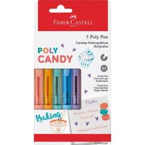 kit de caneta Faber Castell poly candy com 5 cores