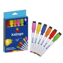 Kit de Canetas Coloridas para Quadro Branco 6 Cores Xalingo