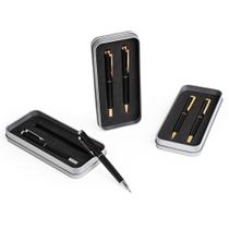 Kit de Canetas Esferográficas e Roller com Estojo Metálico