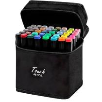 Kit De Canetas Marcador Permanente Ponta Dupla Touch 48Cores