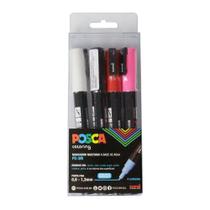 Kit de Canetas Posca PC-3M 0,9~1,3mm Sortidas com 4 Un