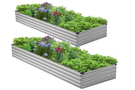 Kit de Canteiro Elevado Henshwon 2PCS 274x91x30cm Galvanizado Kit de Canteiro Elevado Henshwon 2PCS 274x91x30cm Galvanizado