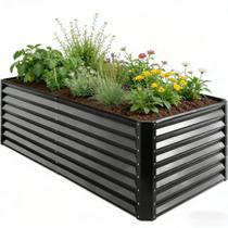 Kit de Canteiro Elevado para Jardim 183x91x30 cm em Metal para Área Externa