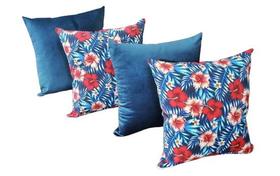 Kit de Capa de Almofada 4 Peças Decoração Luxo Jacquard e Suede 45cm x 45cm com Zíper Estampadas e Lisas