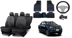 Kit de Capa de Couro e Acessórios de Volante para Nissan Frontier 2020-2024