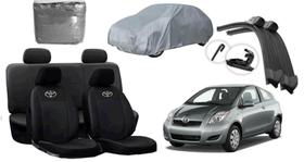 Kit de Capa de Couro e Capa de Cobrir para Yaris 05-12 + Limpador de Parabrisa de Alta Performance