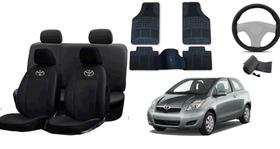 Kit de Capa de Couro e Tapetes para Yaris 05-12 com Capa de Volante Personalizada