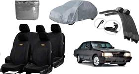 Kit de Capa de Couro Opala 1968-1992 + Proteção Completa para Vidros e Limpador
