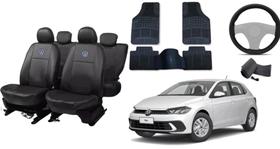 Kit de Capa de Couro para Polo 2021 a 2024 com Tapetes e Proteção de Volante
