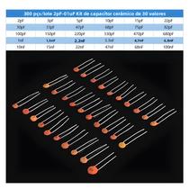 Kit De Capacitores Cerâmicos Sortidos 2pF-0.1uF 300-960pcs Componentes Eletrônicos Pacote DIY