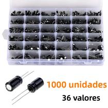 Kit De Capacitores Eletrolíticos De Alumínio 1000pcs 0.1uF-1000uF 16-50V Com 36 Tipos Kit De Capacitores Eletrolíticos De Alumínio 1000pcs 0.1uF-1000uF 16-50V Com 36 Tipos